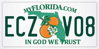 FL license plate ECZV08
