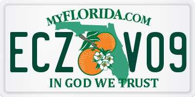 FL license plate ECZV09