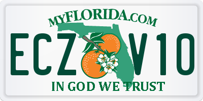 FL license plate ECZV10