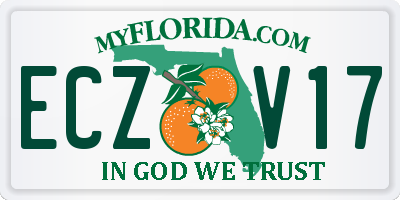 FL license plate ECZV17