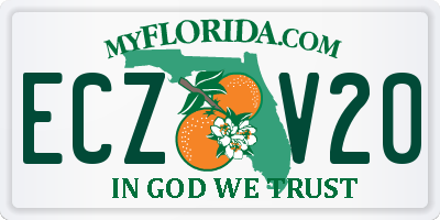 FL license plate ECZV20