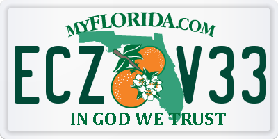 FL license plate ECZV33