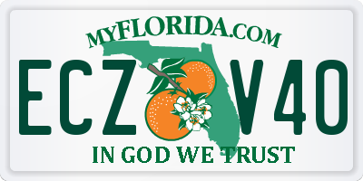 FL license plate ECZV40