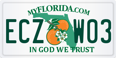 FL license plate ECZW03