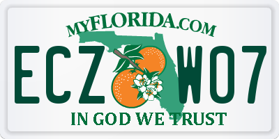 FL license plate ECZW07