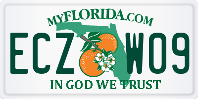 FL license plate ECZW09