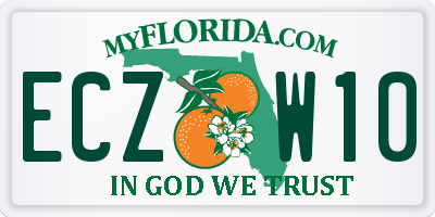 FL license plate ECZW10