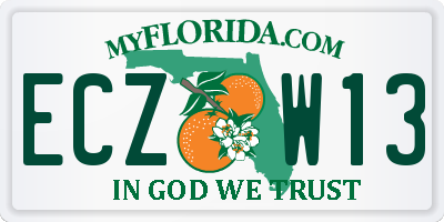 FL license plate ECZW13