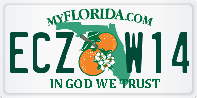 FL license plate ECZW14