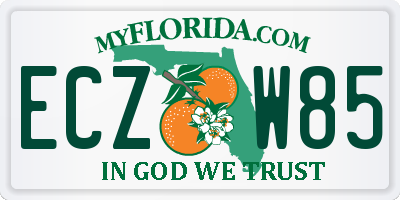 FL license plate ECZW85