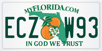 FL license plate ECZW93
