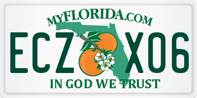 FL license plate ECZX06