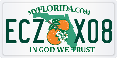 FL license plate ECZX08