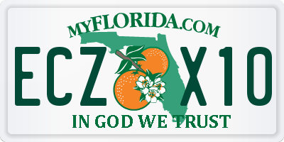 FL license plate ECZX10