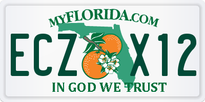 FL license plate ECZX12