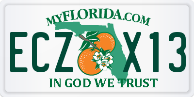 FL license plate ECZX13