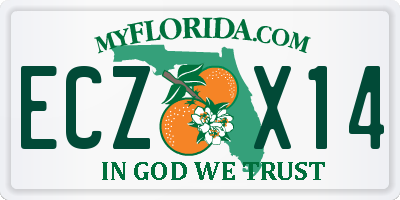 FL license plate ECZX14