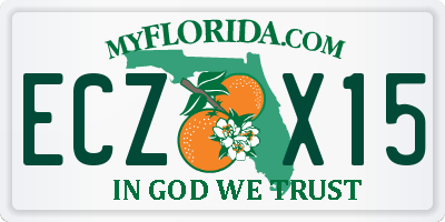 FL license plate ECZX15