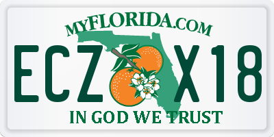 FL license plate ECZX18