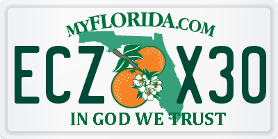 FL license plate ECZX30