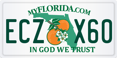 FL license plate ECZX60