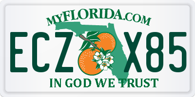 FL license plate ECZX85