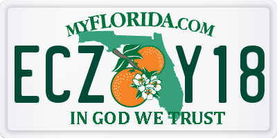FL license plate ECZY18