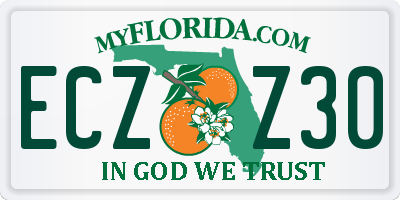 FL license plate ECZZ30