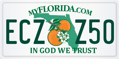 FL license plate ECZZ50