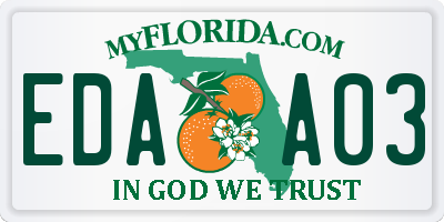 FL license plate EDAA03