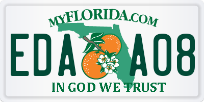 FL license plate EDAA08