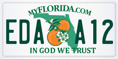FL license plate EDAA12