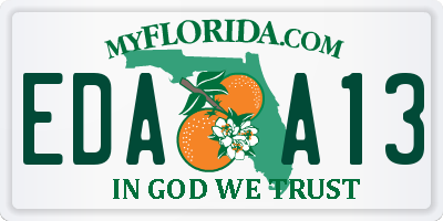 FL license plate EDAA13