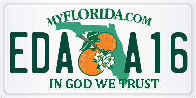 FL license plate EDAA16
