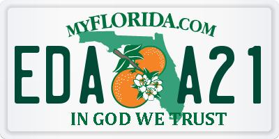 FL license plate EDAA21