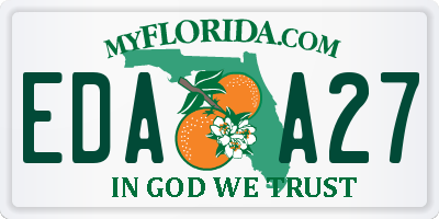 FL license plate EDAA27