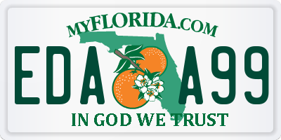 FL license plate EDAA99