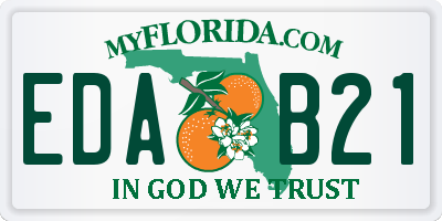 FL license plate EDAB21