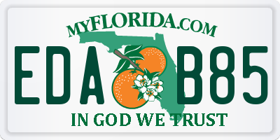 FL license plate EDAB85