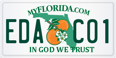 FL license plate EDAC01