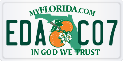 FL license plate EDAC07