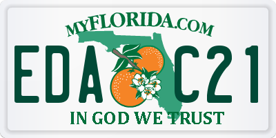 FL license plate EDAC21