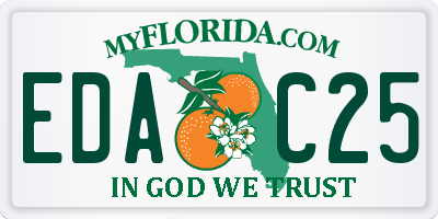 FL license plate EDAC25