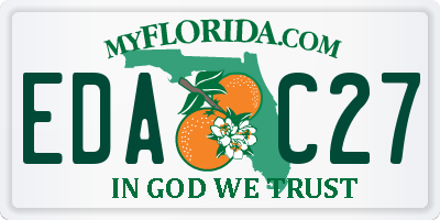 FL license plate EDAC27