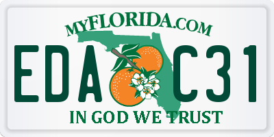 FL license plate EDAC31