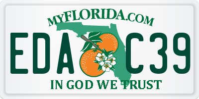 FL license plate EDAC39