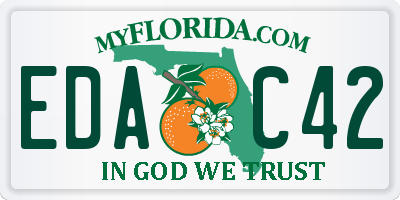 FL license plate EDAC42
