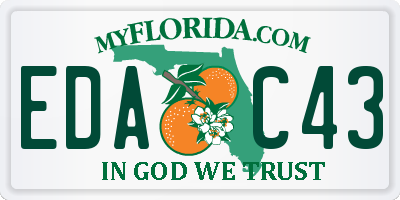FL license plate EDAC43
