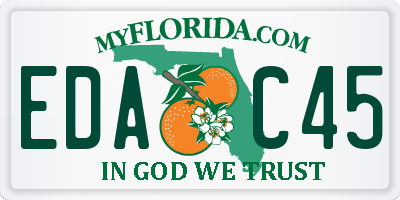 FL license plate EDAC45
