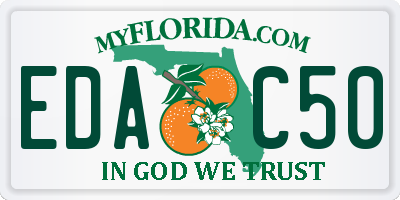 FL license plate EDAC50